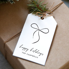 Ingepakt met liefde Zwarte Strik Gelukkig Nieuwjaa Cadeaulabel