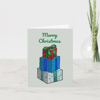 Ingepakte kerstcadeaus feestdagen kaart
