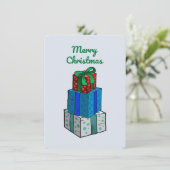 Ingepakte kerstcadeaus feestdagenkaart (Staand voorkant)