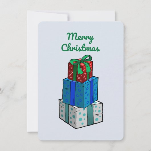 Ingepakte kerstcadeaus feestdagenkaart (Voorkant)