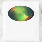 Ingepareerde Dumbbell Nebula Constellation Vulpecu Ovale Sticker (Tas)
