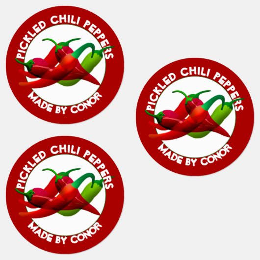Ingepekelde chilipepers labels (Groep)