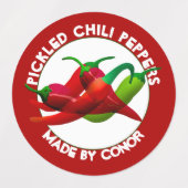 Ingepekelde chilipepers labels (Design 1)