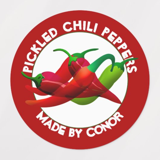 Ingepekelde chilipepers labels (Design 1)