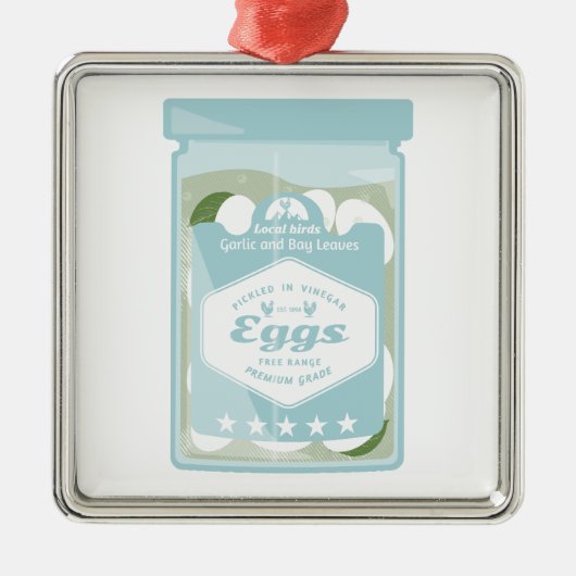 Ingepekelde eieren metalen ornament (Voorkant)