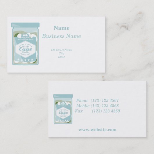 Ingepekelde eieren visitekaartje (Voorkant / Achterkant)