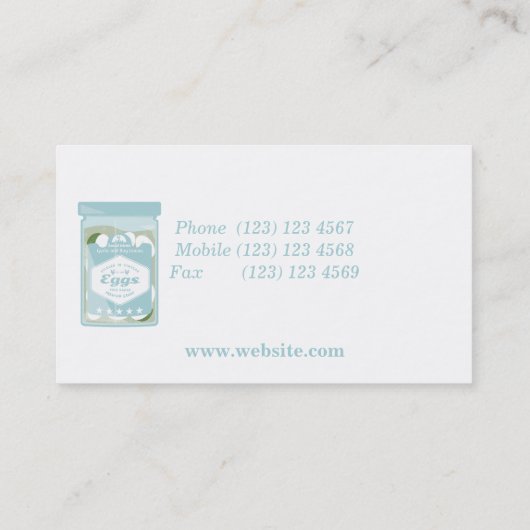 Ingepekelde eieren visitekaartje (Achterkant)