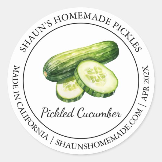 Ingepekelde komkommer Modern label (Voorkant)