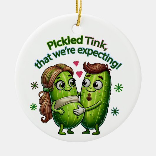 Ingepikte denk dat we een augurk paar verwachten keramisch ornament (Voorkant)