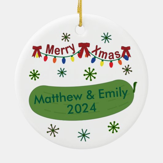 Ingepikte denk dat we een augurk paar verwachten keramisch ornament (Achterkant)