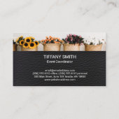 Ingepotte bloemen | Leer Visitekaartje (Achterkant)