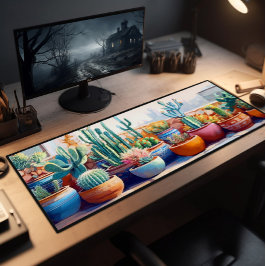 Ingepotte cactus Planten grillig schilderij groot Bureaumat