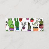 Ingepotte cactus & vetplanten Boho Line Art Patroo Mini Visitekaartje (Voorkant)