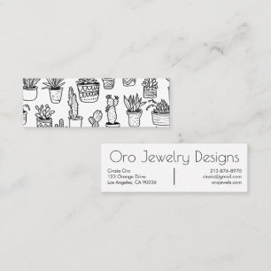 Ingepotte cactus & vetplanten Boho Line Art Patroo Mini Visitekaartje