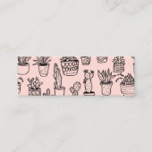 Ingepotte cactus & vetplanten Boho Line Art Patroo Mini Visitekaartje (Voorkant)