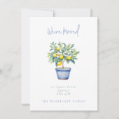 Ingepotte citroenboom We hebben nieuw adres verpla Aankondiging (Voorkant)