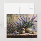 Ingepotte lavendel botanische olieverfschilderij briefkaart (Voorkant / Achterkant)