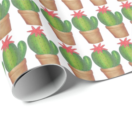 Ingepotte Plant Cactus Cactussen Succulent Tuinier Cadeaupapier (Rol Hoek)