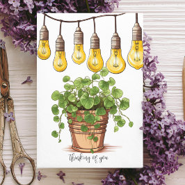 Ingepotte Plant met Garden String Lights Bedankkaart