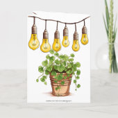 Ingepotte Plant met Garden String Lights Bedankkaart (Achterkant)