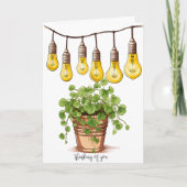 Ingepotte Plant met Garden String Lights Bedankkaart (Voorkant)