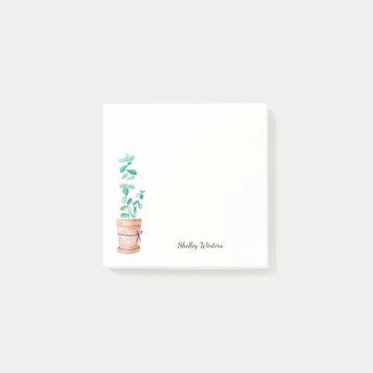 Ingepotte plant met naam post-it® notes (Voorkant)