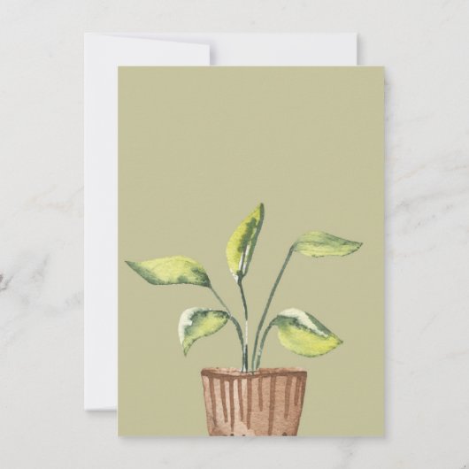 Ingepotte Planten Boho Save the Date Kaart (Achterkant)