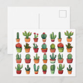 Ingepotte woestijncactus en vetplanten briefkaart (Voorkant / Achterkant)