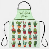 Ingepotte woestijncactus en vetplanten schort (Voorkant)