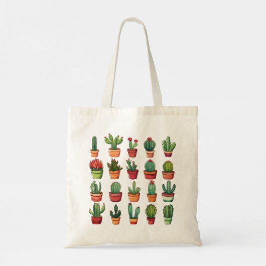 Ingepotte woestijncactus en vetplanten tote bag (Achterkant)