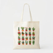 Ingepotte woestijncactus en vetplanten tote bag (Voorkant)