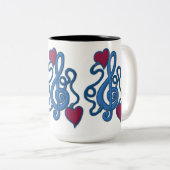 Ingeschakeld naar Mok voor blauwe muziek (Voorkant rechts)