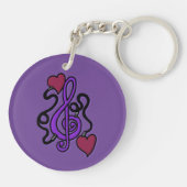 Ingeschakeld op Sleutelhanger voor Paarse muziekno (Achterkant)