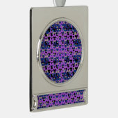 Ingesloten Hemelvlamtulp Verzilverd Banner Ornament (Rechts)
