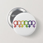 Ingesloten Vrouw Regenboog Ronde Button 5,7 Cm (Voorkant /achterkant)