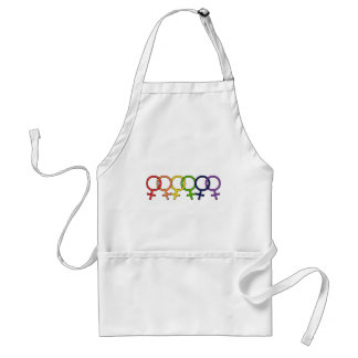 Ingesloten Vrouw Regenboog Standaard Schort