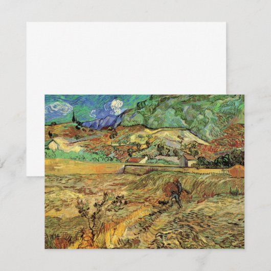 Ingesloten Wheat Field w Peasant door Vincent van (Voorkant / Achterkant)