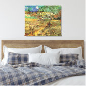 Ingesloten Wheat Field w Peasant door Vincent van Canvas Afdruk (Insitu (Slaapkamer))