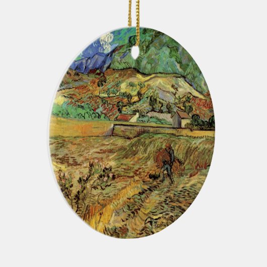 Ingesloten Wheat Field w Peasant door Vincent van  Keramisch Ornament (Rechts)