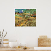 Ingesloten Wheat Field w Peasant door Vincent van  Poster (Keuken)
