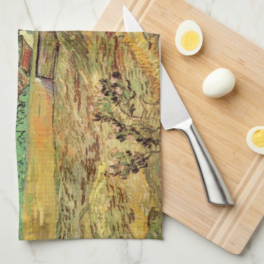 Ingesloten Wheat Field w Peasant door Vincent van  Theedoek (Quarter Fold)