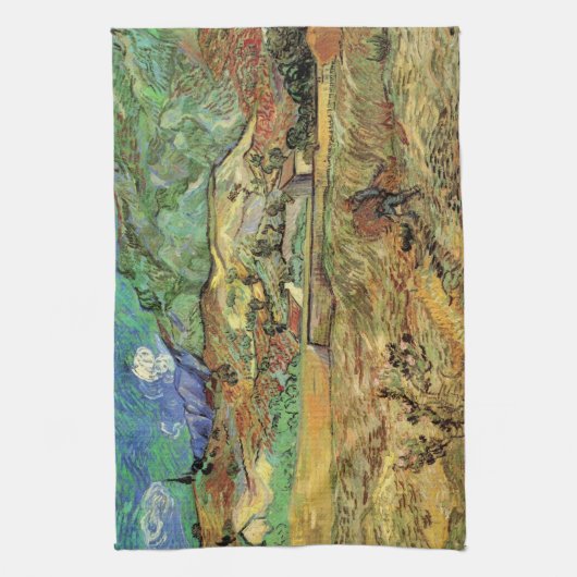 Ingesloten Wheat Field w Peasant door Vincent van  Theedoek (Verticaal)