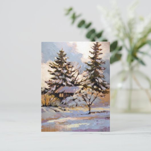 Ingesneeuwd Briefkaart (Staand voorkant)