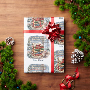 Ingesneeuwd met Favoriete Hoofdstuk Patroon Cadeaupapier