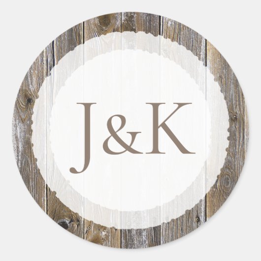 Ingestarte Rustic Wood Wedding Stickers (Voorkant)