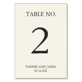 Ingetogen Elegance Tafelnummer Kaarten Cream