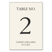 Ingetogen Elegance Tafelnummer Kaarten Cream (Achterkant)