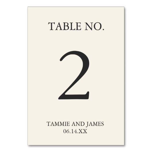 Ingetogen Elegance Tafelnummer Kaarten Cream (Achterkant)