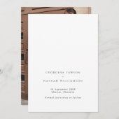 Ingetogen Elegant Zwart & Wit Foto Bruiloft Save The Date (Voorkant / Achterkant)