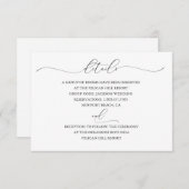 Ingetogen Elegantie Bruiloft Details Kaart (Voorkant / Achterkant)